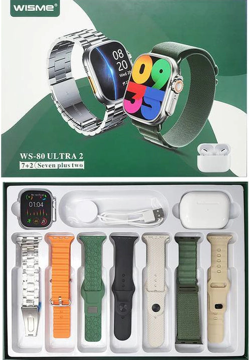WS 80 ULTRA 2 | +Fone bluetooth | Kit 7 pulseiras |